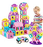 COOLJOY Magnetic Building Blocks Toys for 3 Year Old Boys, 117pcs STEM Educational Toys for 3 Yea...