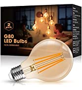 Fulighture E27 Edison Light Bulbs, ST64 Vintage LED Light Bulbs, Energy Saving Filament Bulb 2700...