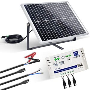 ECO-WORTHY 25W 12V Solar Panel Kit with Solar Charge Controller: 25W Monocrystalline Solar Panel + 10A Controller + SAE Connection Cable for Boat Chicken Coop Gate Opener 12V Deep Cycle Battery