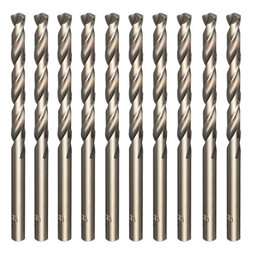 HPMAISON 10pcs M35 HSS Gold Cobalt Jobber Drill Bit Set