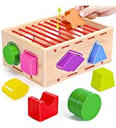 COOLJOY Magnetic Fishing Game Montessori Toys for 1 Year Old Wooden Toys, Educational Toys for To...