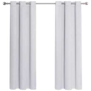LAVANCE Blackout Eyelet Curtains 2 Panels Translucent Curtains 140 x 183cm Window Treatment for Bedroom Living Room