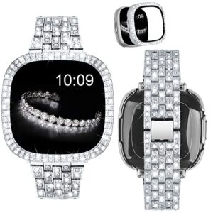 V-MORO Bands Compatible with Fitbit Sense 2/Versa 4 Strap for Women with Screen Protector