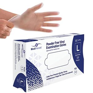 MediHands Clear Vinyl Gloves Disposable Examination Gloves