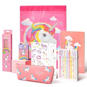 Anyfirst 37pcs Style Girls Unicorn Stationery Gift Set for Birthday and Christmas with Notebook