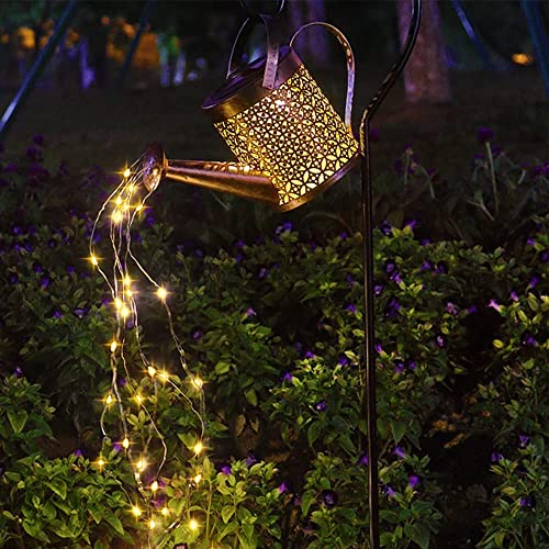 Lysliv Solar Watering Can Light Garden Ornaments Lights LED Waterproof Solar Watering Can with Cascading Lights Gardening Lamps Garden Atmosphere Lighting Décor            [Energy Class A+++]