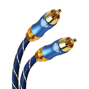 EMK Subwoofer Cable RCA to RCA Audio Cable 24K Gold-Plated Digital Coaxial RCA Cord for Home Theater