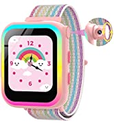 Ruopoem Smart Watch for Kids,90° Rotating Camera Kids Smart Watch with 7 Colour Light Music Story...