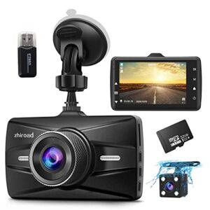 Dash Cam Front and Rear 1080P Full HD with 32GB SD Card Car Dual Dash Camera with F1.8 3 Inch IPS Screen Dashboard Camera Dashcam for Car 170° Wide Angle Aluminum Alloy Case