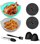 Savieva 6PCS Air Fryer Accessories-Stackable Air Fryer Rack for Ninja DZ201 AF300UK AF400UK Air F...