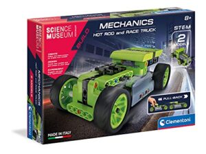 Clementoni 61717 Clementoni-61717-Science Museum-Mechanics Lab-Pull Back Hot Rod-Made in Italy-Vehicles Building Set for Kids from 8 Years and Older