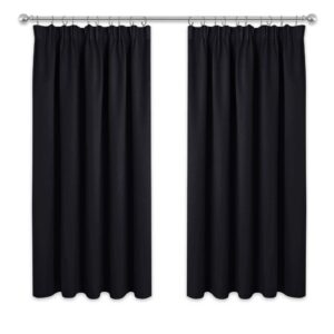 PONY DANCE Blackout Curtains for Bedroom Halloween Decoration Pencil Pleat Curtain Drapes 46 x 54 Drop Soft Thermal Light Block Thick Draperies for Small Window