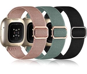 Oielai 3 Pack Compatible with Fitbit Versa 4 Strap/Fitbit Versa 3 Strap/Fitbit Sense Strap for Women Men