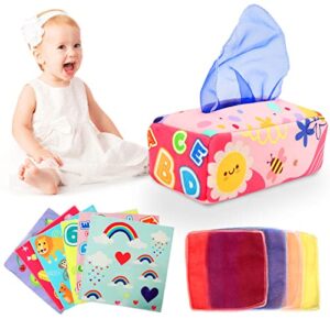 YOGINGO Baby Toys 0-6 Months - Baby Tissue Box Toy - Sensory Toys for Babies