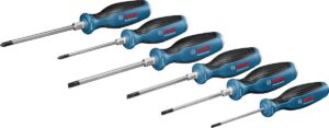 Bosch Professional 1600A016BF Schraubendreher 10tlg Six-Part Set (Cross-Headed and Slotted Screwdriver