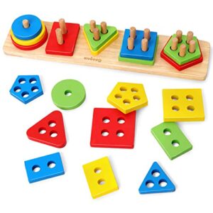 Coogam Wooden Sorting & Stacking Toys