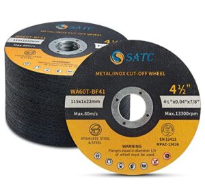 SATC Cut Off Wheels 50-Peice Metal Cutting Discs 115mm Durable Ultra Thin 1mm Stainless Steel Cutting Discs for Angle Grinde