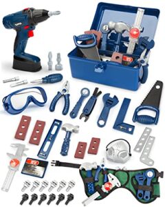 Vanplay Kids Tool Set 52Pcs Pretend Play Tools Kit with Electronic Toy Drill Kids Tool Belt Tool Box Toys for Boys Girls Ages 3 4 5 6 7 Years Old for Kids