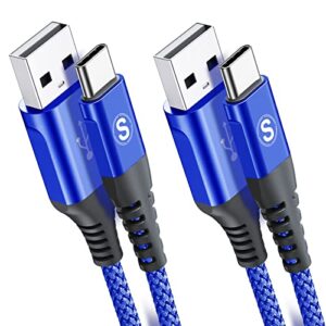 2-Pack 0.5M USB C Cable 3.1A Fast Charger Cable Braided Compatible for Samsung Galaxy Flip/Fold z3 S10 S9 S8 S20 S21 S22 A02s A03s A12/13 A21s/22/20 A32 A52s/51 A70/72 Note 20/10