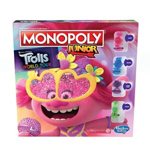 Monopoly Junior: DreamWorks Trolls World Tour Edition Board Game for Children Aged 5 and Up