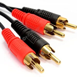 hinocables 2-Male to 2-Male Gold RCA Audio Cables - Dual Phono Cord