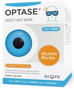 Optase Moist Heat Eye Mask - Washable and Reusable Heated & Cooling Gel Eye Mask - HydroBead Technology for Dry Eye Relief
