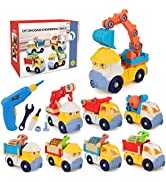 Veluoess 6 Pcs Kids Tool Set,Construction Tool Set with Electric Chainsaw Toy Saw Goggle and Tape...