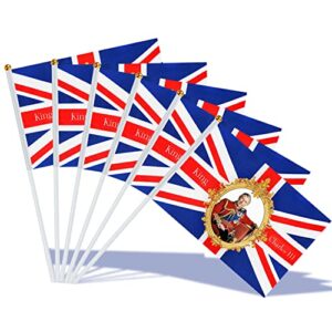 King Coronation Union Jack Flag on Sticks