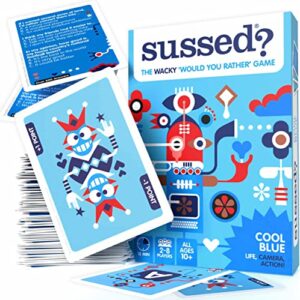 SUSSED Guess My Answer Card Game - 219 Thought-Provoking ‘Would You Rather’ Questions About Each Other. Cool Blue Deck: Fun Gift for Teens