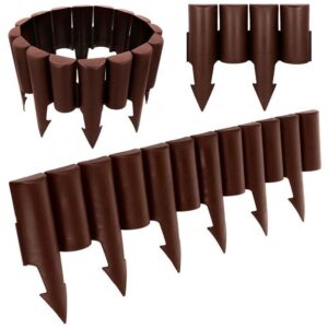 Vilde Garden Palisade | 2.5 m | Palisade Lawn Edging Flower Bed Border (Brown)