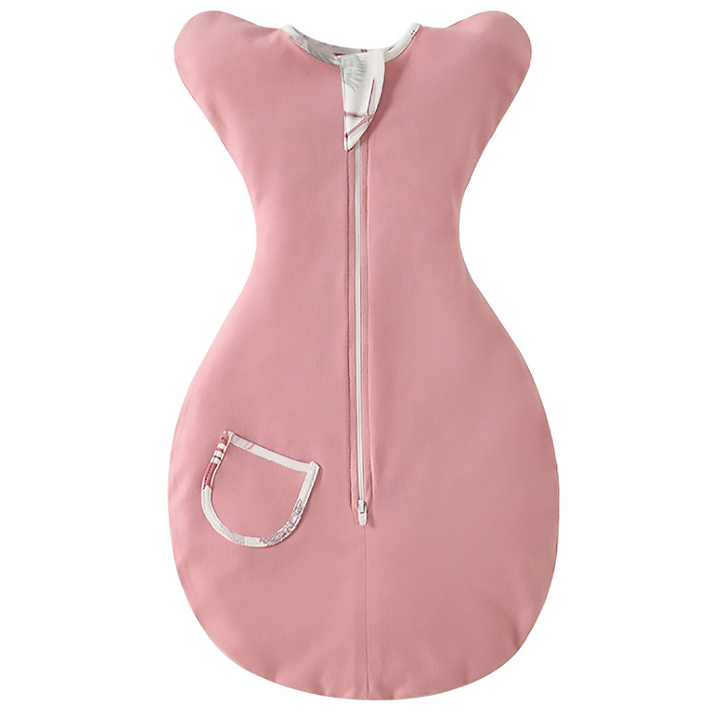 ZIGJOY Baby Swaddle Transition Sleeping Bag with Arms Up Cotton Baby Wearable Blanket with 2-Way Zipper 0.5 TOG Lightweight Newborn Swaddle for 3-6 Months Boy Girl Infant Pink