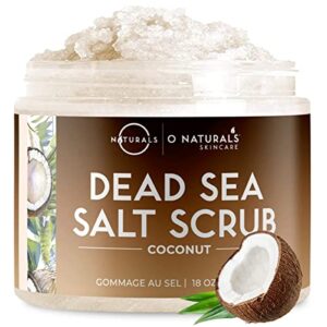 O Naturals 510g Ultra Hydrating Coconut Dead Sea Salt Scrub - Skin Smoothing Body Scrub Exfoliator & Foot Scrub