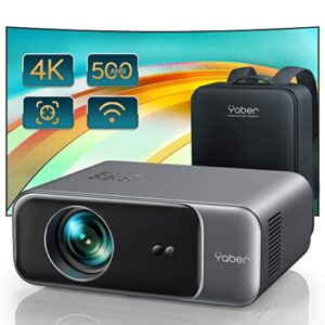 【Auto Focus & Keystone】YABER PRO V9 WiFi 6 Bluetooth Projector