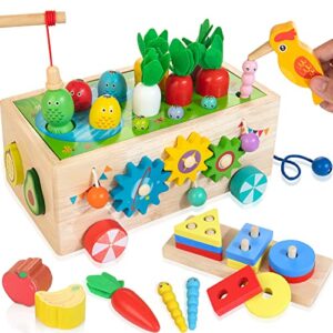 8-in-1 Wooden Activity Truck Toy Set