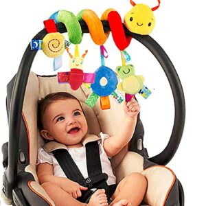 Spiral Pram Toys for Babies - Wrap Around Pushchair Stroller/Car Seat/Crib Sensory Toys for 0 3 6 9 12 Months Early Learning Play Bar Newborn Hanging Toy Infant Boys Girls Christmas Shower Gif