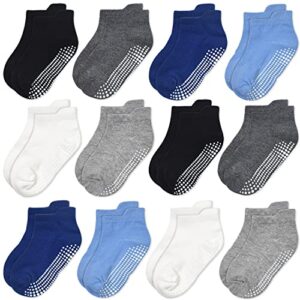 GRPSKCOS Toddler Ankle Socks Non Slip- 12 Pairs Baby Boys Girls Grips Socks Anti Skid for 0-7 Years Kids Childre