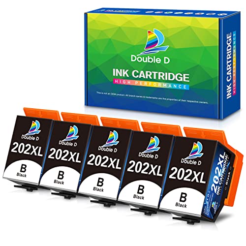 DOUBLE D 202XL Black Ink Cartridges for Epson 202XL 202 Black Ink