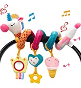 hahaland 2 Pcs Baby Books Toys 0-6 Months Touch Feel Activity Soft Book with Squeaker, Crinkle Pa...