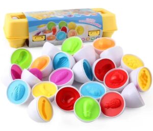 12 x Flex Matching Eggs Fruit & Vegetable Sorter| Montessori Sensory Educational Puzzle