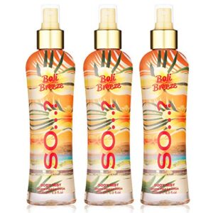 So…? Summer Escapes Womens Bali Breeze Body Mist Fragrance Spray 200ml Bundle (Pack of 3)