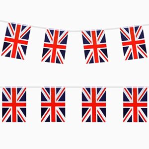 TRIXES 9M Union Jack Red White and Blue British Rectangular bunting for King Charles III Coronation 2023 National Celebrations
