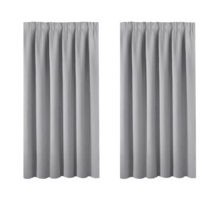 BellaHills Grey Room Darkening Window Shade and Blind Light Reducing & Privacy Protection Blackout Short Curtain/Drape/Drapery for Kid's Bedroom 66 x 54 Inch Dove Grey 2 Panels