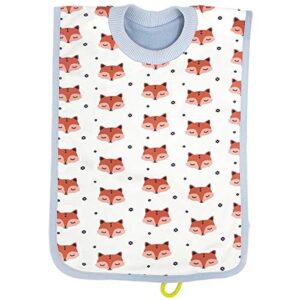 Budhi Budha Clever Toddlers & Baby Weaning Bibs Extra-Large Pullover Baby Bib/Oekotex Organic GOTS Cotton/Baby Bibs With Integrated Carry Pouch/Bibs for Toddlers 6M to 4Y/Plastic FREE/Foxes