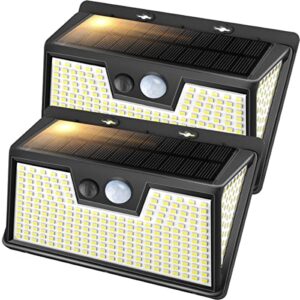[2 Pack] Solar Security Lights Outdoor Motion Sensor