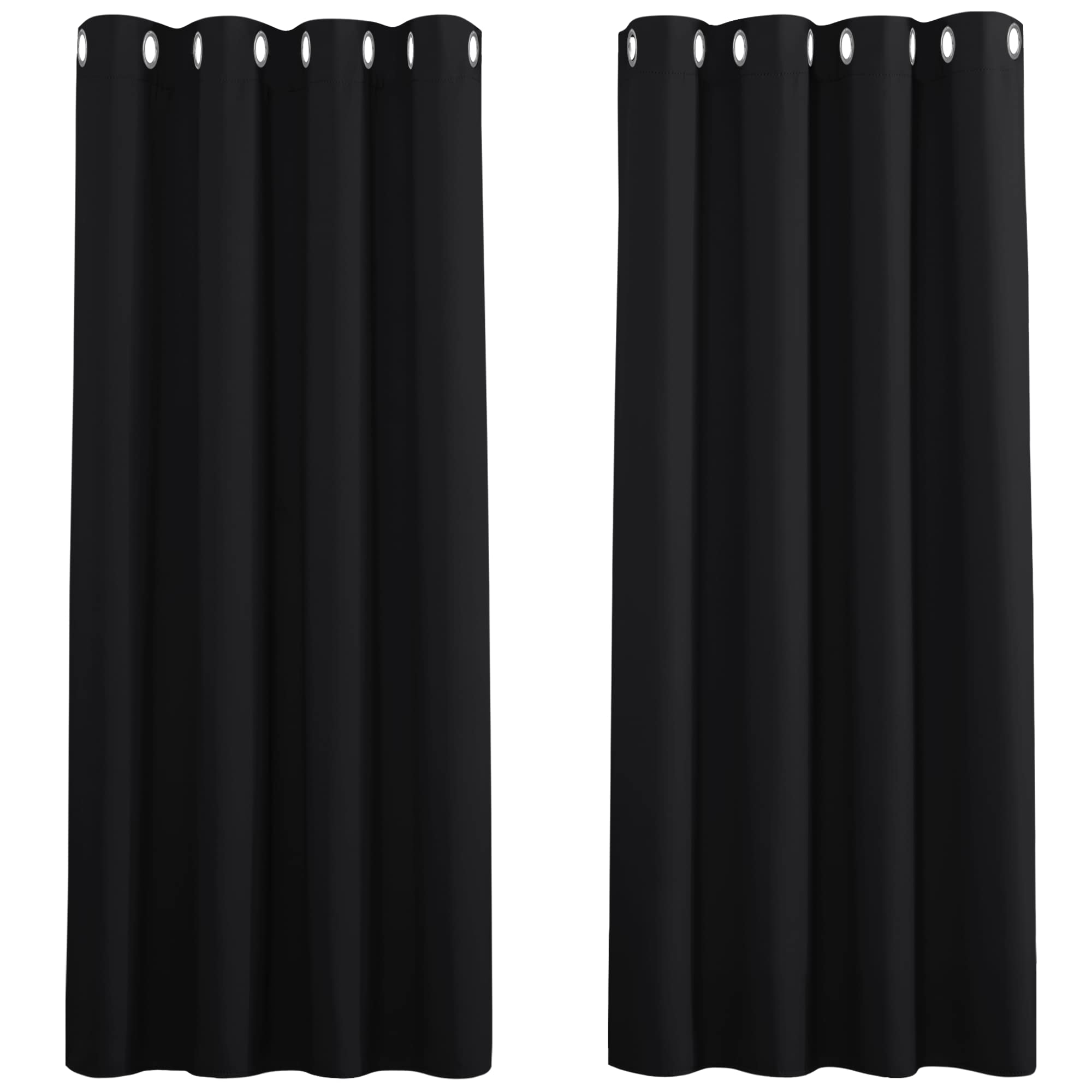 PONY DANCE Black Blackout Curtains - Soundproof Thermal Curtains for Bedroom 54 Drop Eyelet Top Small Window Curtain Halloween Decoration for Kitchen