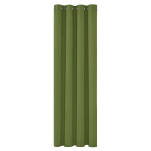 Deconovo Christmas Decorations Solid Curtain Blackout Curtain Material Curtain Eyelet Blackout Thermal Insulated Ring Top Curtain for Bedroom 52"x 54" Green 1 PANEL