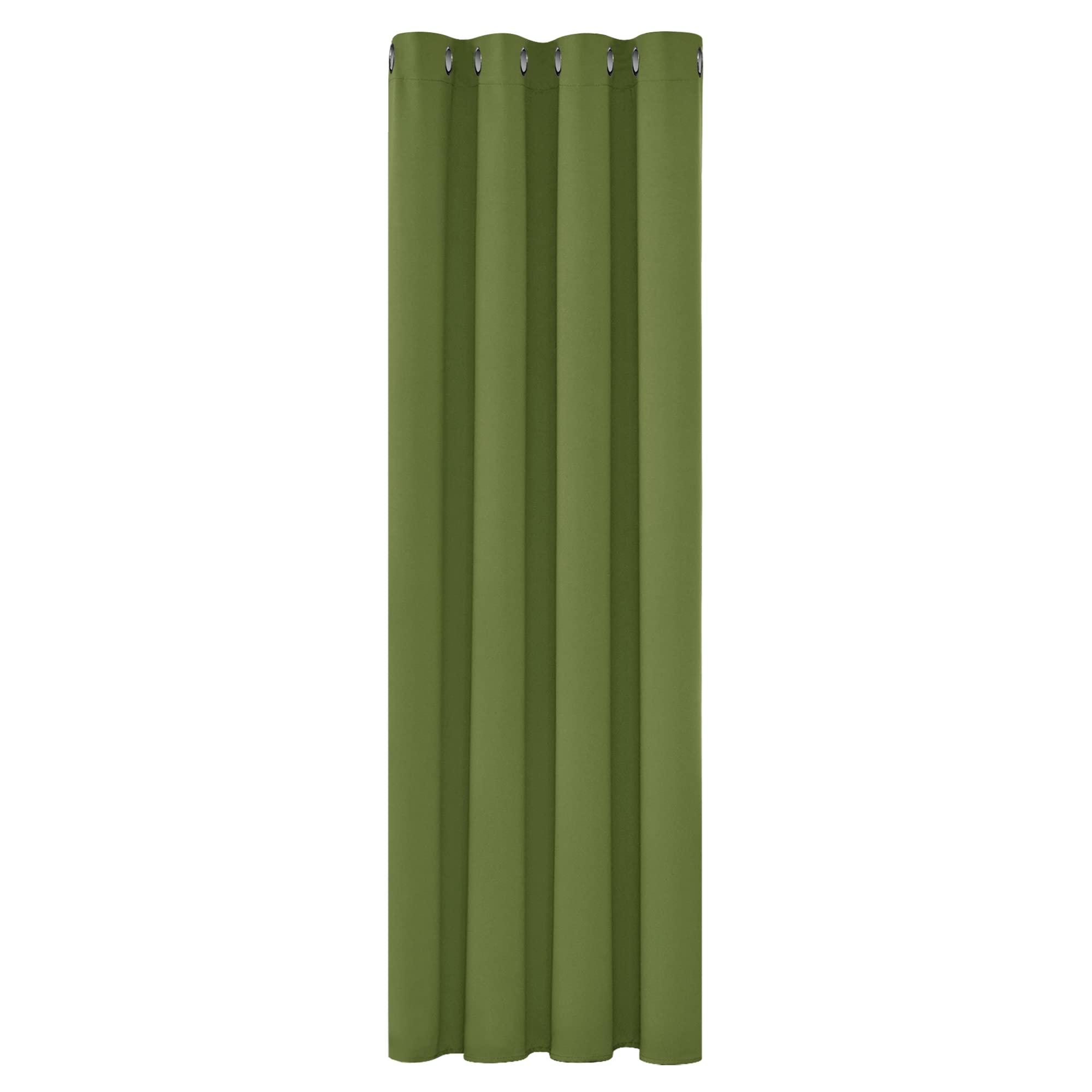 Deconovo Christmas Decorations Solid Curtain Blackout Curtain Material Curtain Eyelet Blackout Thermal Insulated Ring Top Curtain for Bedroom 52"x 54" Green 1 PANEL