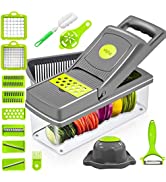 Savieva 12-in-1 Vegetable Chopper, Kitchen Mandoline Vegetable Slicer Food Chopper for Cucumber V...
