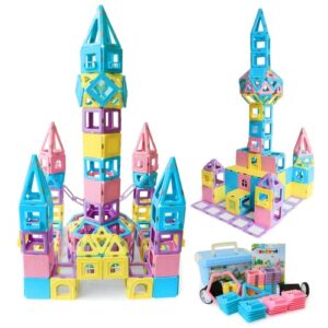 Magblock Magnetic Building Blocks Set Magnetic Tiles Educational Construction Toy Gift for 3 4 5 6 7 Years Old Boys Girls Kids