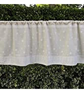 Floral Lace Curtain 24 inch Drop Curtain for Window Embroidery Pastoral Style Cafe Curtain Valanc...